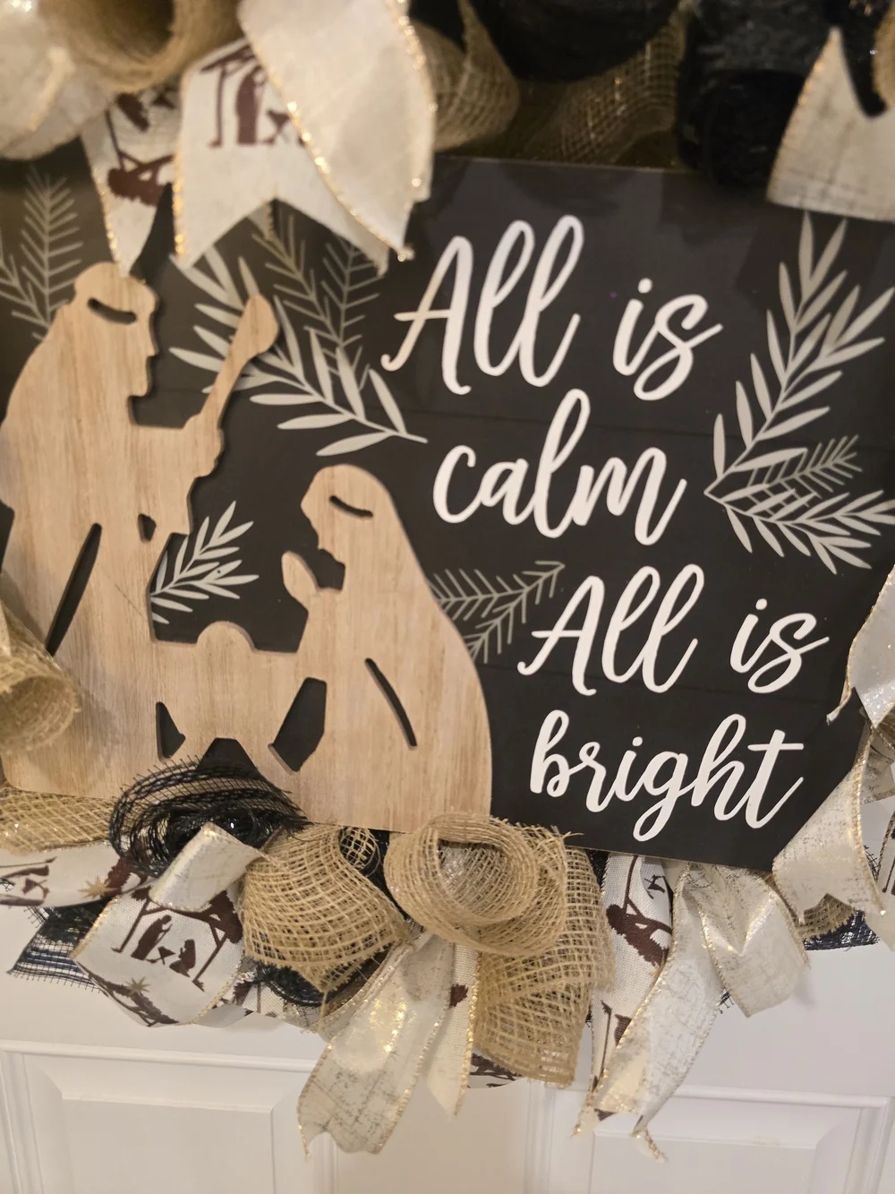 All Is Calm All Is Bright Holiday Wreath Christmas
